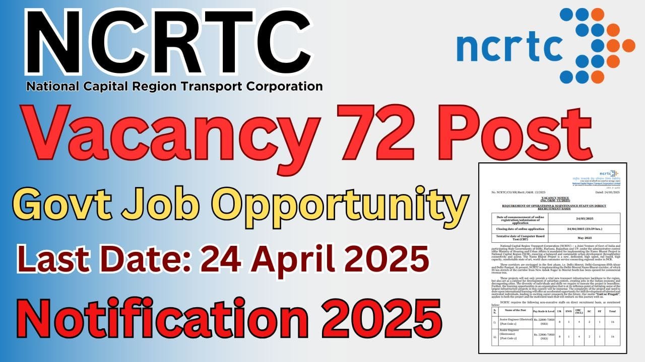 NCRTC Various Post Recruitment
