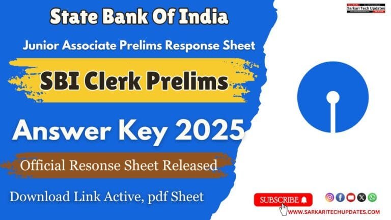 SBI Clerk Answer Key 2025