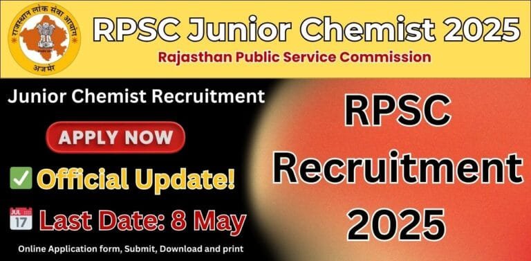RPSC Junior Chemist Recruitment 2025