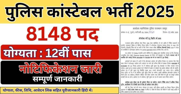Rajasthan Police Constable Recruitment 2025